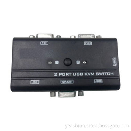 2 Port USB Manual KVM Switches with 2PCS KVM Cable